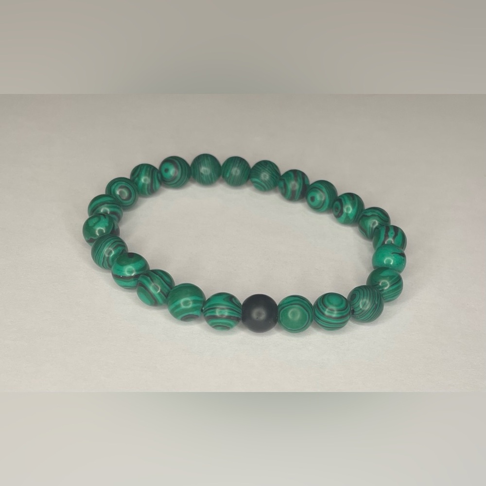 Green and Black Beaded Bracelet